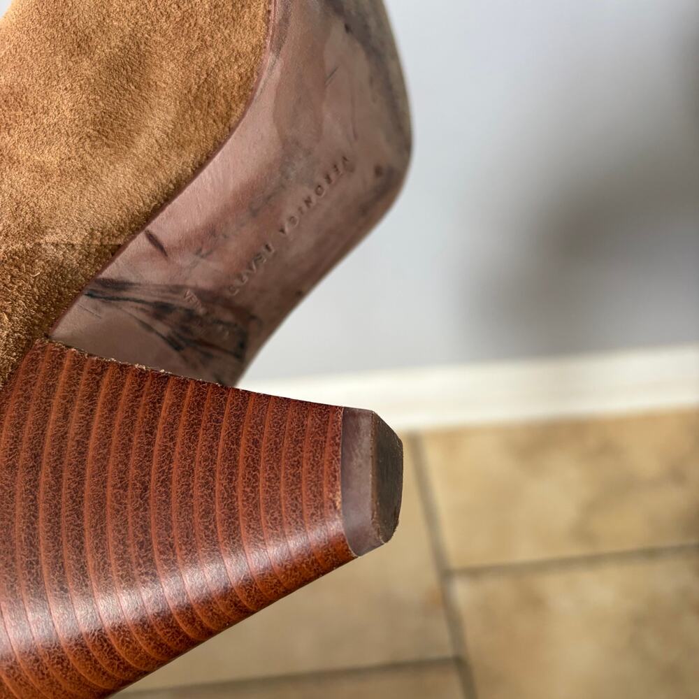 Veronica Beard Blondie Slouchy Suede Mid Boots In Hazelnut 9M - Picture 11 of 12